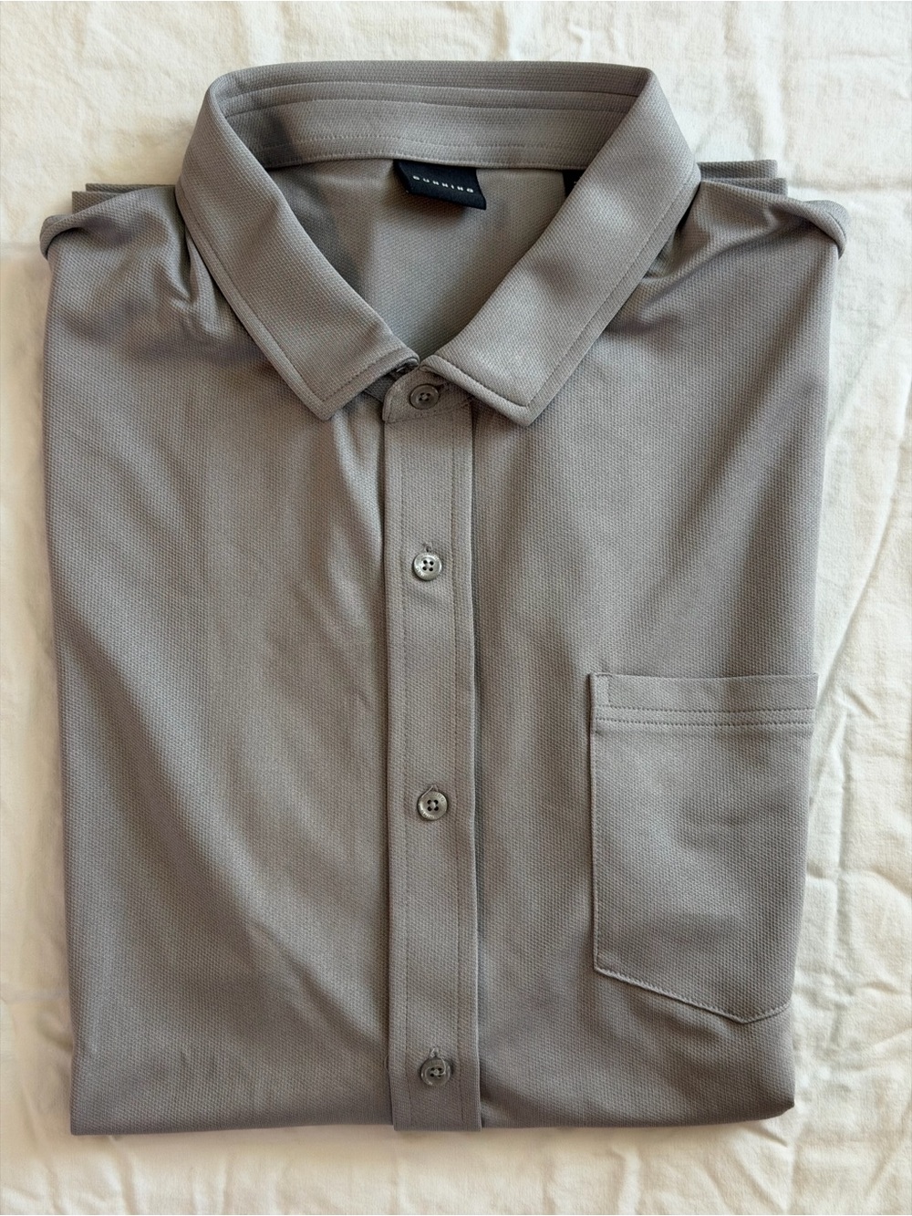 Dunning-Gray Short Sleeve Button Front Shirt with Chest Pocket